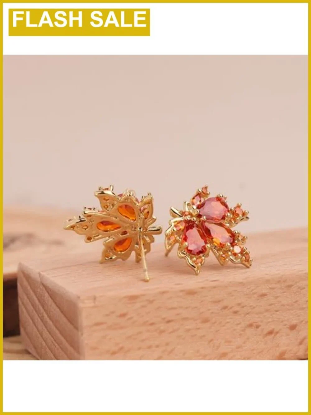 Gold Plated Sterling Silver Pearl CZ Leaf Stud Earrings